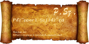 Pöpperl Szilárd névjegykártya